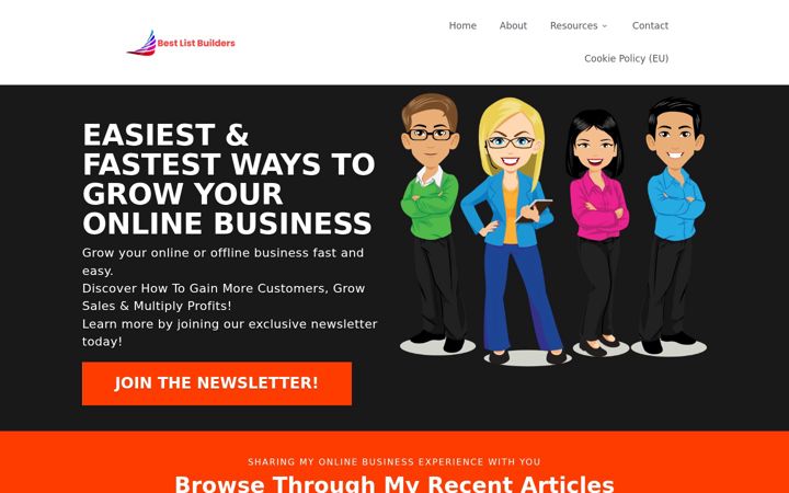 Screenshot of bestlistbuilders.com