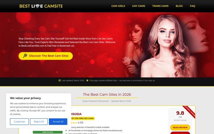 Screenshot of bestlivecamsite.com