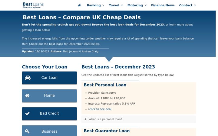 Screenshot ta' bestloans.net