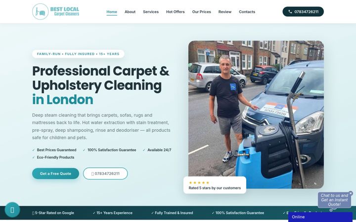 Screenshot of bestlocalcarpetcleaners.co.uk