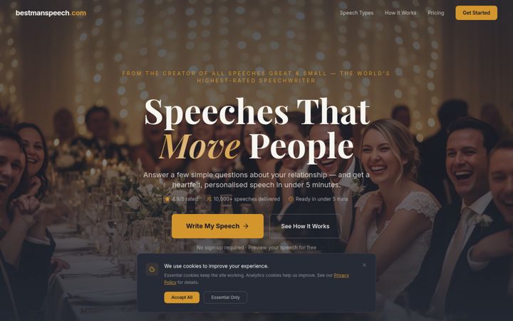 Screenshot of bestmanspeech.com