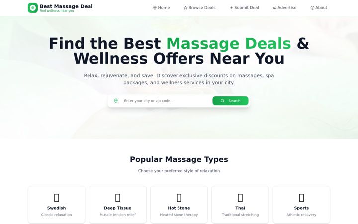 Screenshot of bestmassagedeal.com