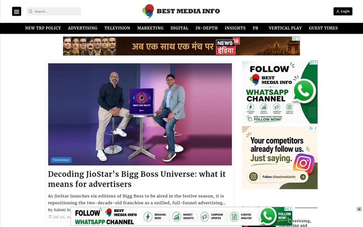 Screenshot of bestmediainfo.com