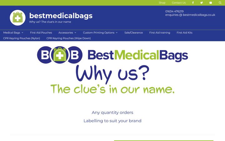 Skärmbild av bestmedicalbags.co.uk