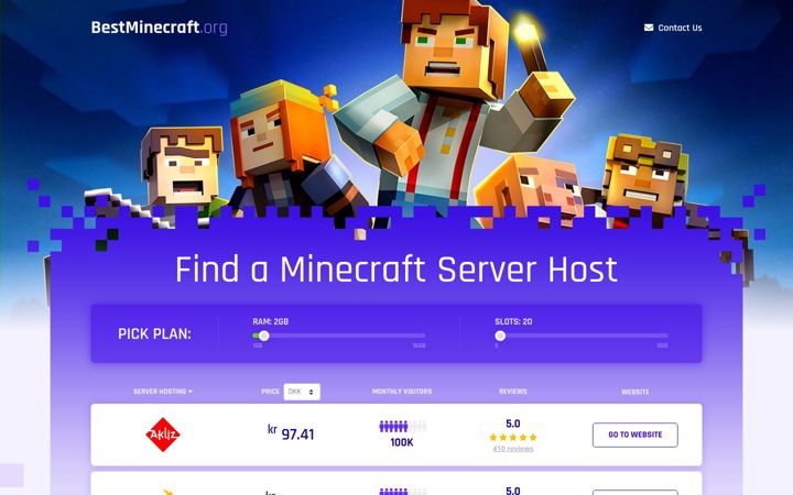 Snímek obrazovky bestminecraft.org