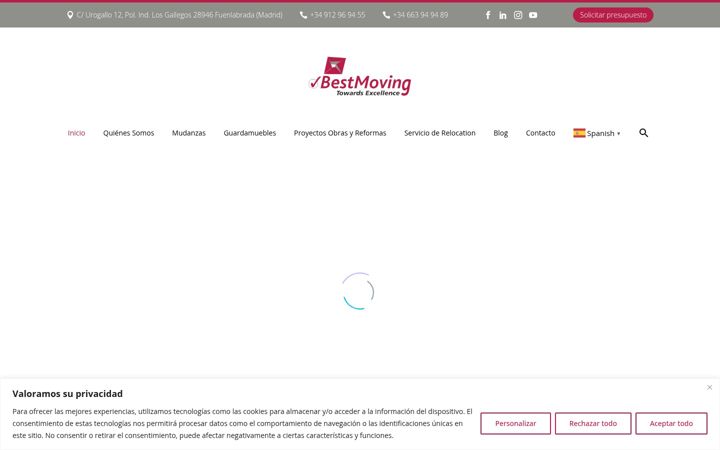Kuvakaappaus sivustosta bestmoving.es