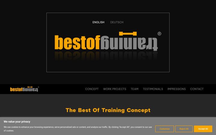 Screenshot of bestoftraining.com