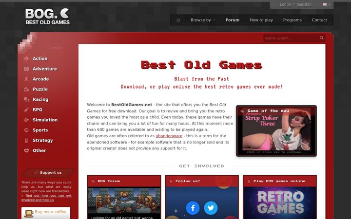 Screenshot of bestoldgames.net