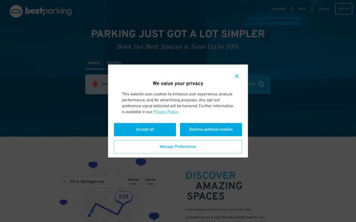Screenshot of bestparking.com