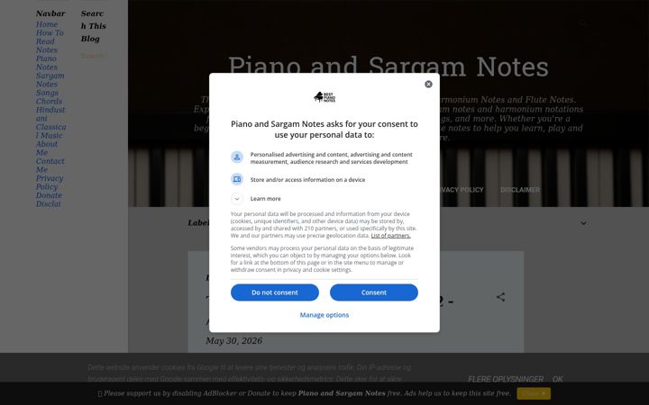 Screenshot of bestpianonotes.com