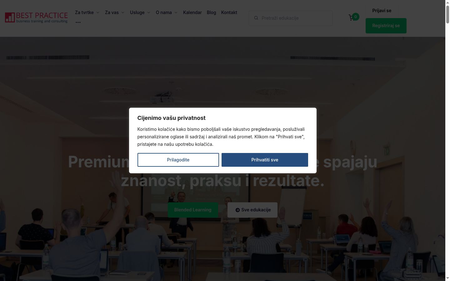 Screenshot of the consent banner shown before any interaction