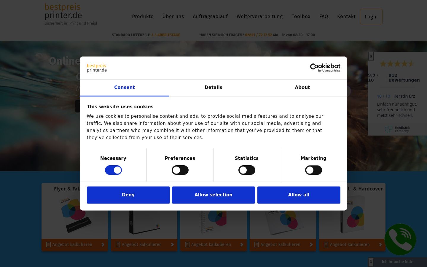 Screenshot of the consent banner shown before any interaction