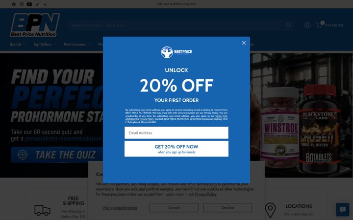 Screenshot of bestpricenutrition.com