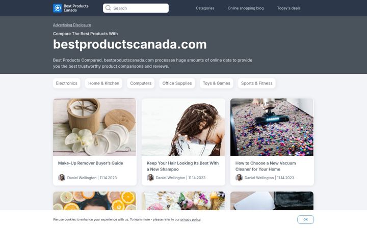 Screenshot of bestproductscanada.com