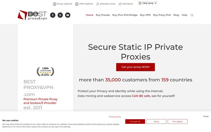 Screenshot of bestproxyandvpn.com