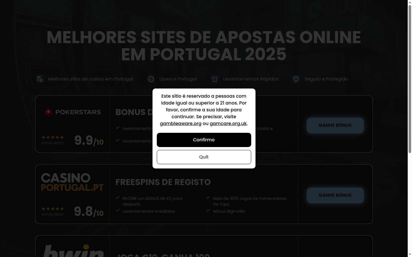 Captura de pantalla del banner de consentimiento mostrado antes de cualquier interacción