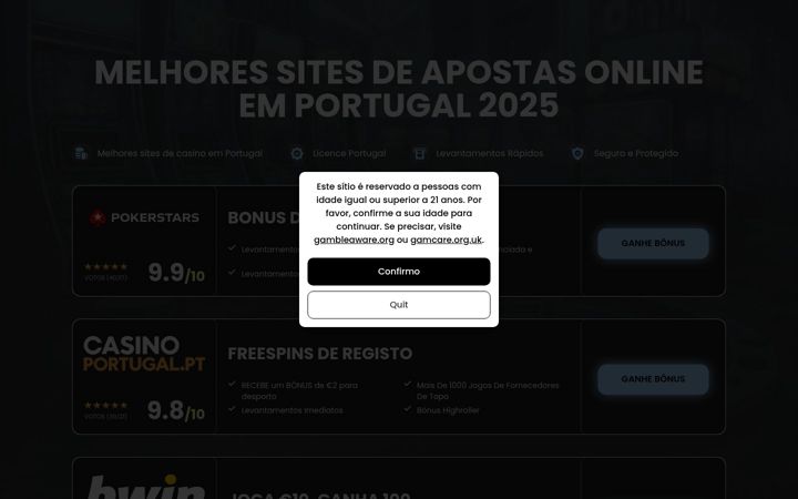 Screenshot of bestptcasinoson.com