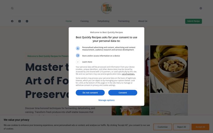 Screenshot of bestquicklyrecipes.com