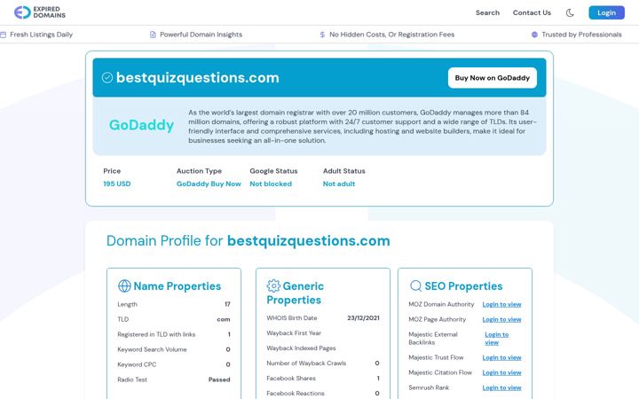 Screenshot of bestquizquestions.com