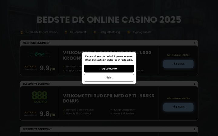 Screenshot of bestratedcasinosdk.com