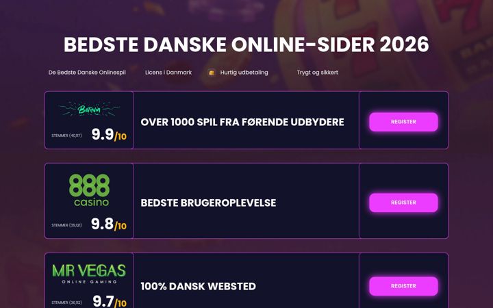 Screenshot of bestrateddanishcasinos.com