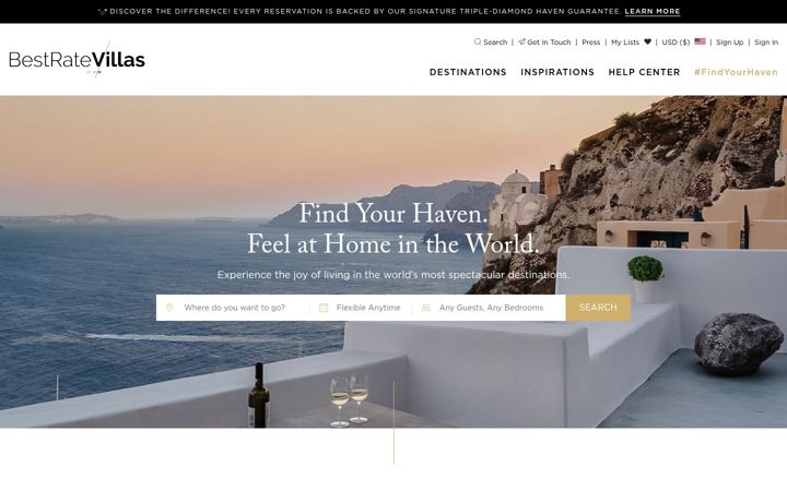 Screenshot of bestratevillas.com