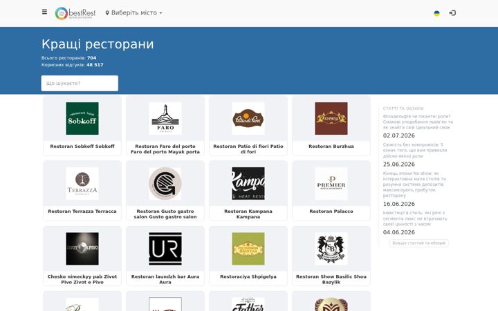 Screenshot of bestrest.com.ua