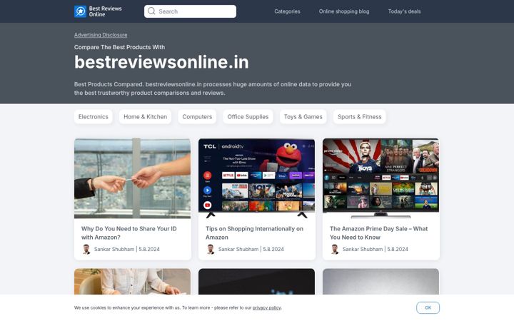 Screenshot of bestreviewsonline.in