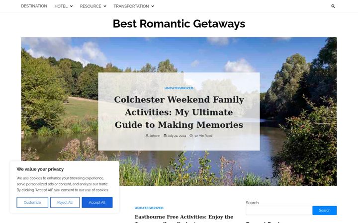 Screenshot ta' bestromanticgetaways.net