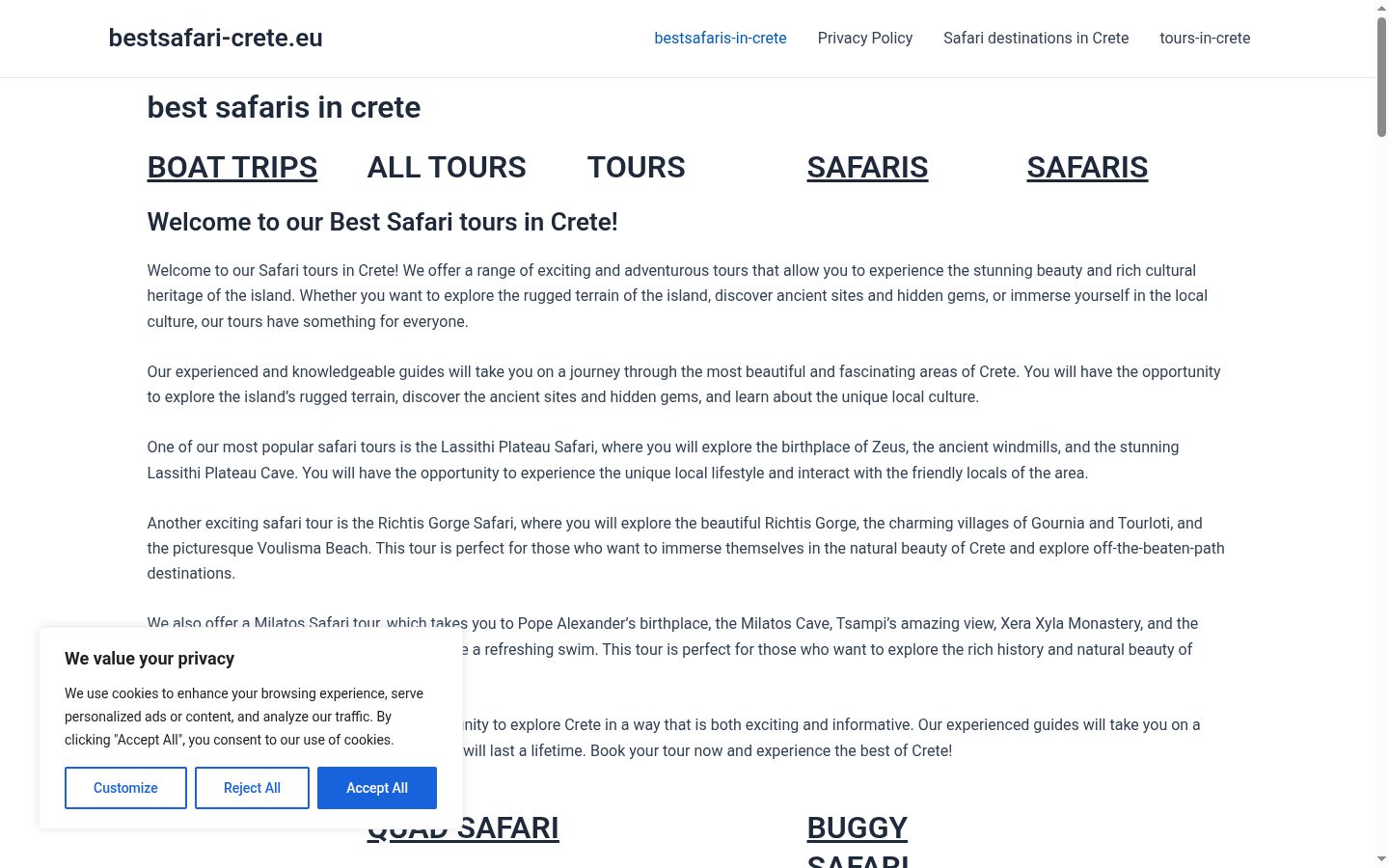 Screenshot des Einwilligungsbanners vor jeglicher Interaktion