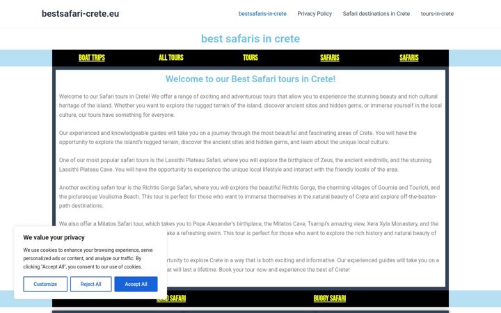 Screenshot of bestsafari-crete.eu