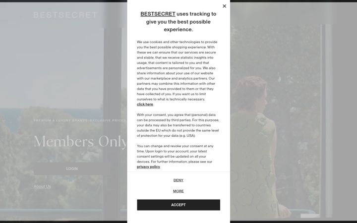 Screenshot of bestsecret.fr