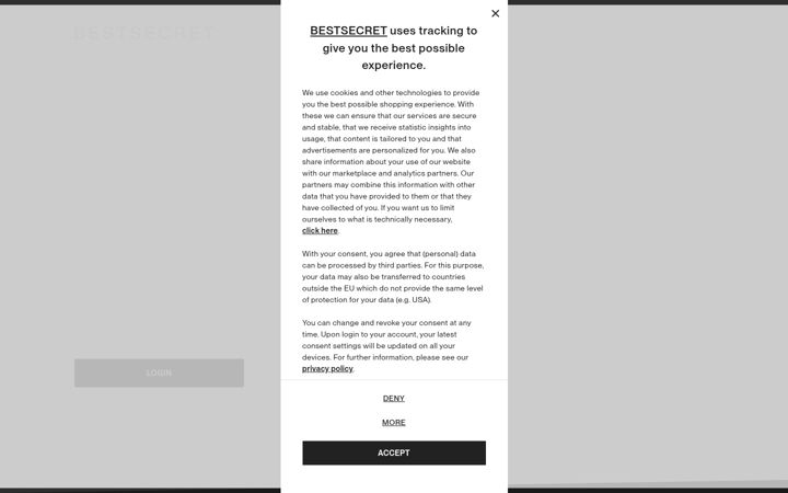 Screenshot of bestsecret.nl