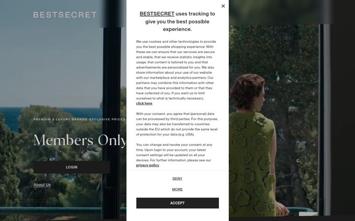 Screenshot of bestsecret.nu