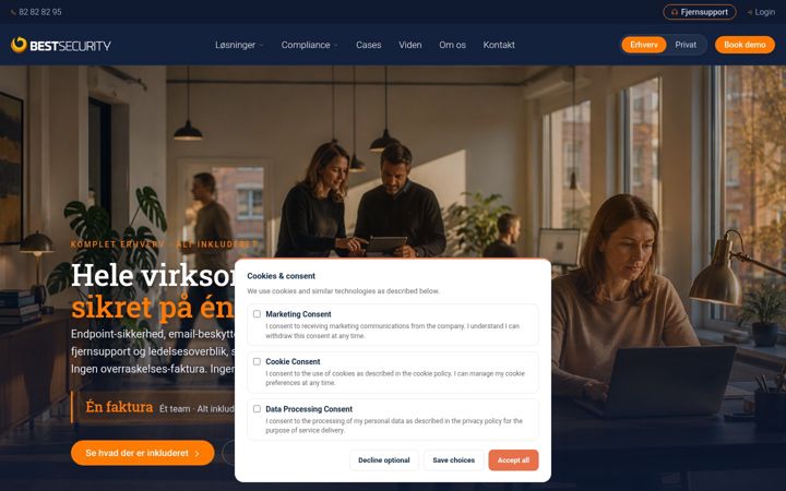 Screenshot of bestsecurity.dk
