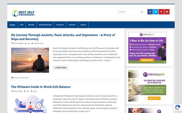 Screenshot of bestselfawareness.com