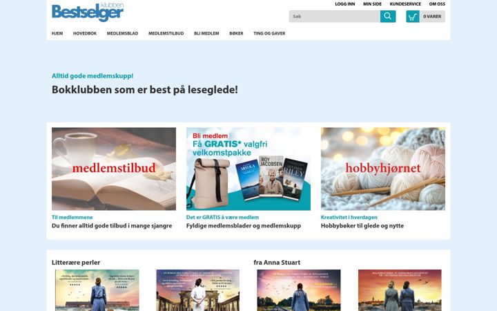 Screenshot of bestselgerklubben.no