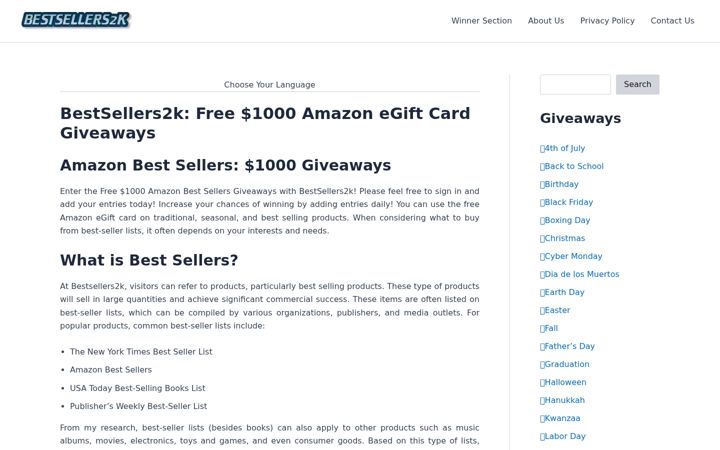 Screenshot of bestsellers2k.com