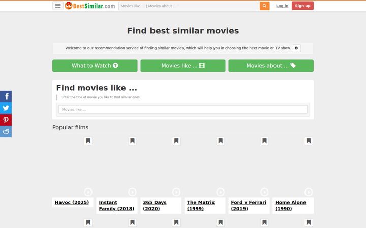 Screenshot of bestsimilar.com