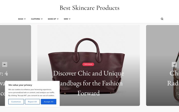 Screenshot of bestskincareproducts.org