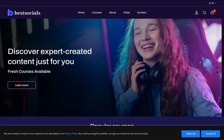 Screenshot of bestsocials.online