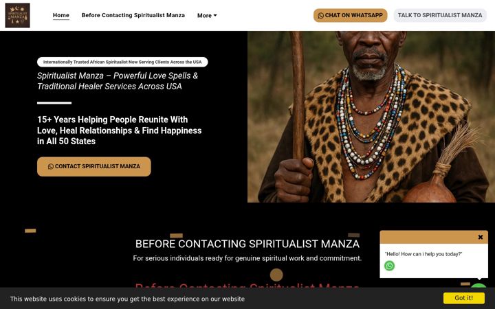 Screenshot of bestspiritualhealerusa.com