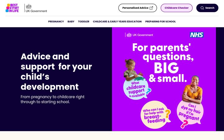Screenshot of beststartinlife.gov.uk