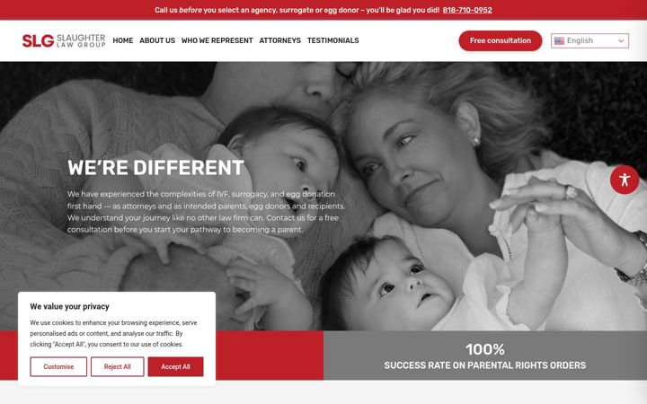 Screenshot of bestsurrogacyattorney.com