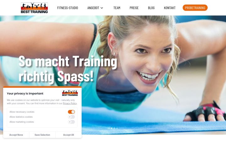 Screenshot of besttraining.ch