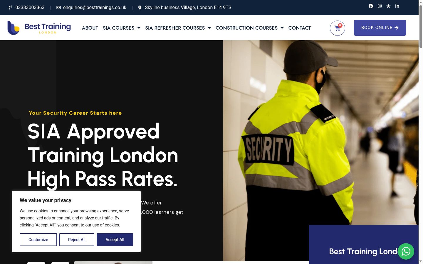 Screenshot of the consent banner shown before any interaction