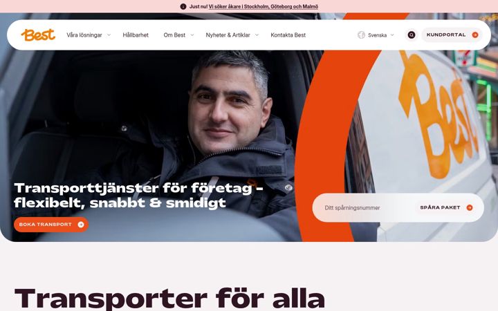 Screenshot of besttransport.se