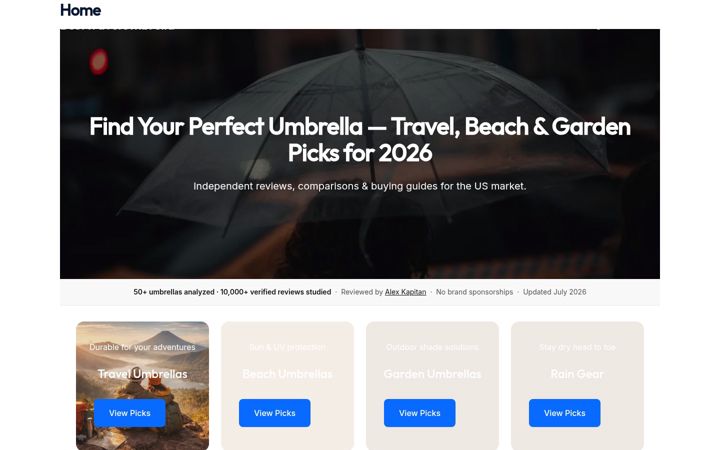 Screenshot of besttravelumbrella.com