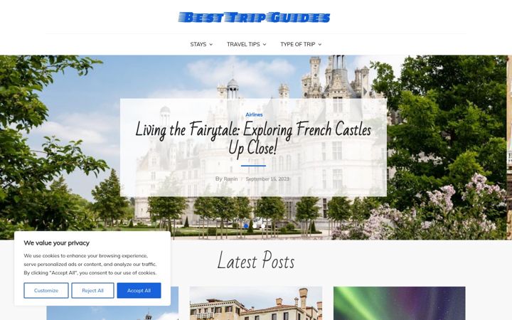 Screenshot ta' besttripguides.net