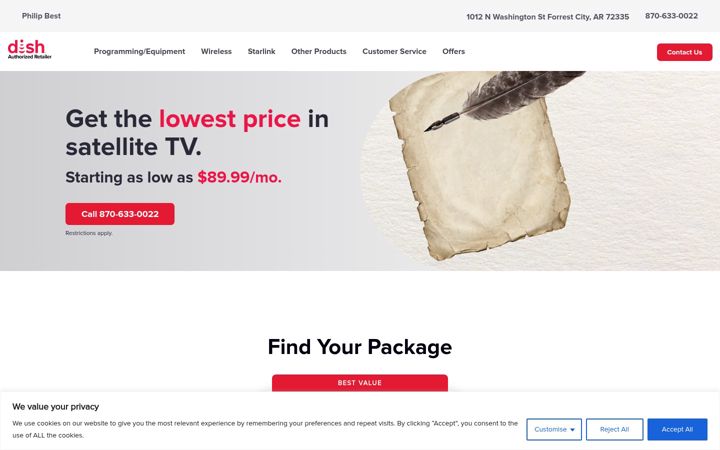 Screenshot of besttvandsatellite.com